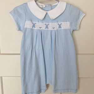 NWOT Magnolia Baby Smocked Collared Short Playsuit